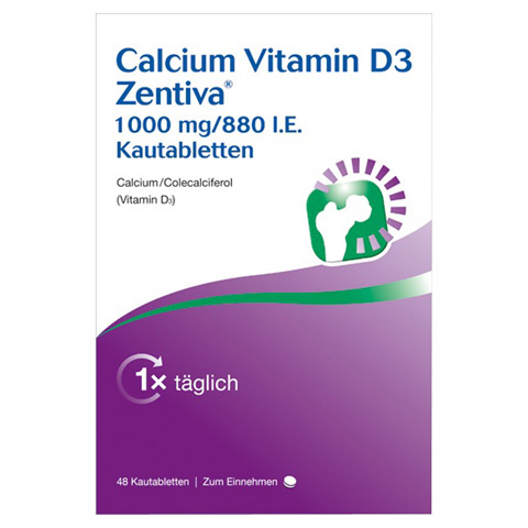 CALCIUM VITAMIN D3 Zentiva 1000 mg/880 I.E. Kautab 48 Stck N2