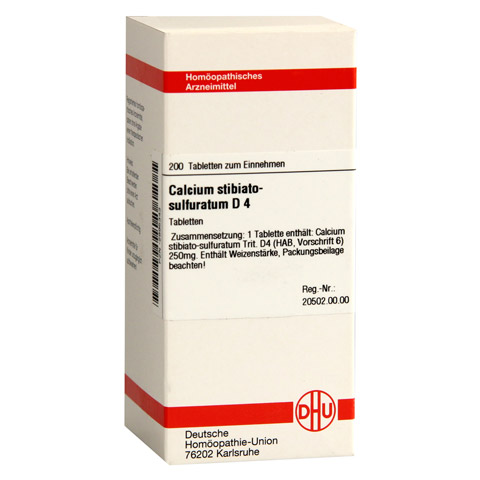 CALCIUM STIBIATO sulfuratum D 4 Tabletten 200 Stck N2