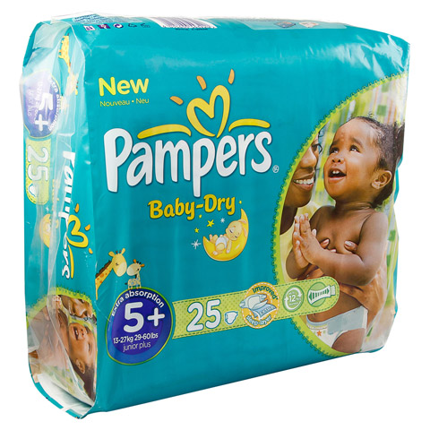 PAMPERS Baby Dry Gr.5+ junior plus 13-27kg Sparp. 25 Stck