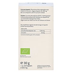 CURCUMA 400 mg Bio Kapseln 60 Stück - Rückseite