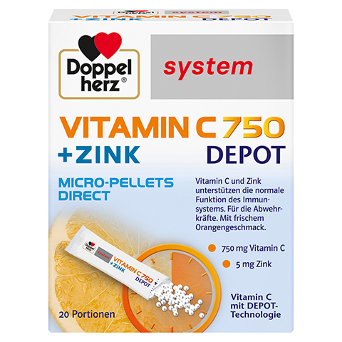 DOPPELHERZ Vitamin C 750 Depot system Pellets 20 Stück