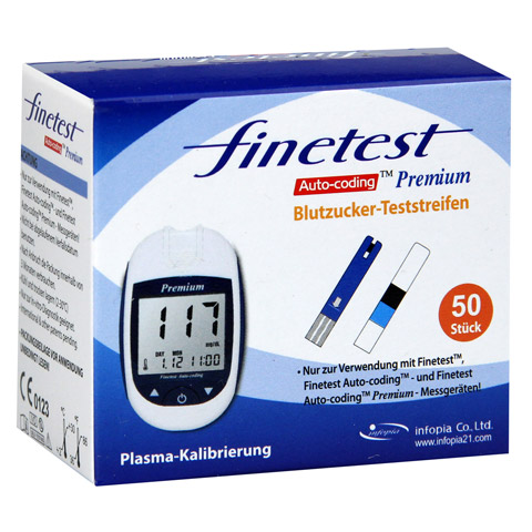 FINETEST Auto coding Premium Glucose Teststreifen 50 Stck