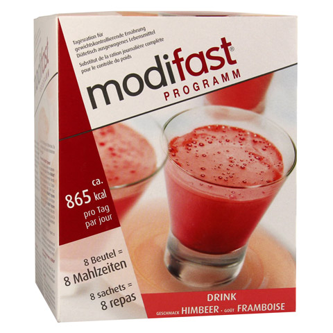 MODIFAST Programm Drink Himbeer Pulver 8x55 Gramm