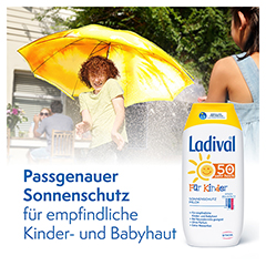 Ladival Kinder Sonnenmilch LSF 50+ + Gratis Ladival UV-Ente 200 Milliliter - Info 5