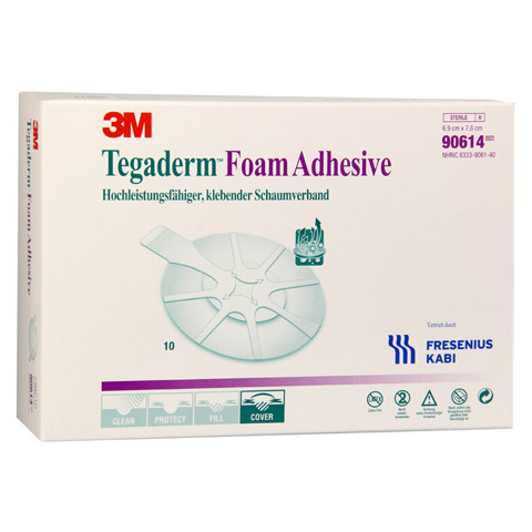 TEGADERM Foam Adhesive FK 6,9x7,6 cm oval 90614 10 Stck
