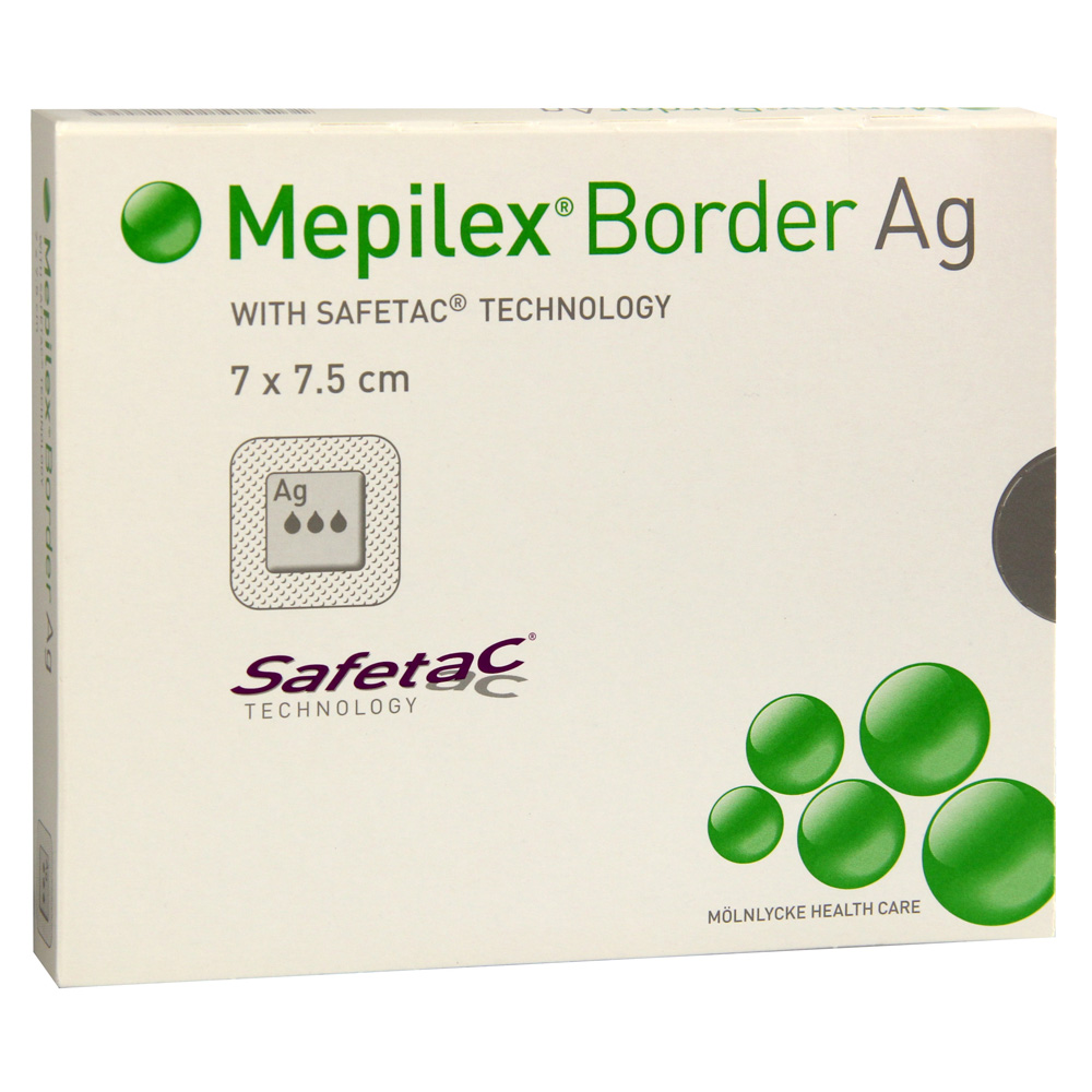 MEPILEX Border Ag Schaumverb.7x7,5 cm steril 5 Stück