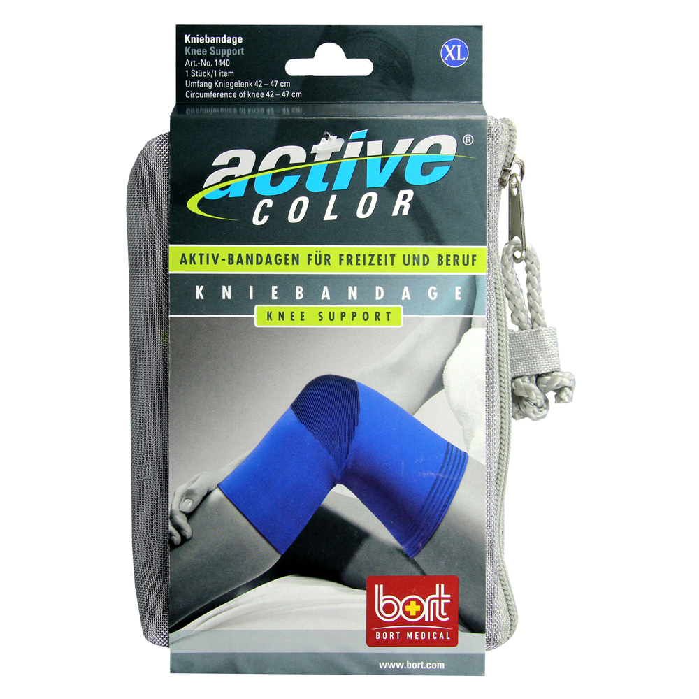BORT ActiveColor Kniebandage XL blau 1 Stück