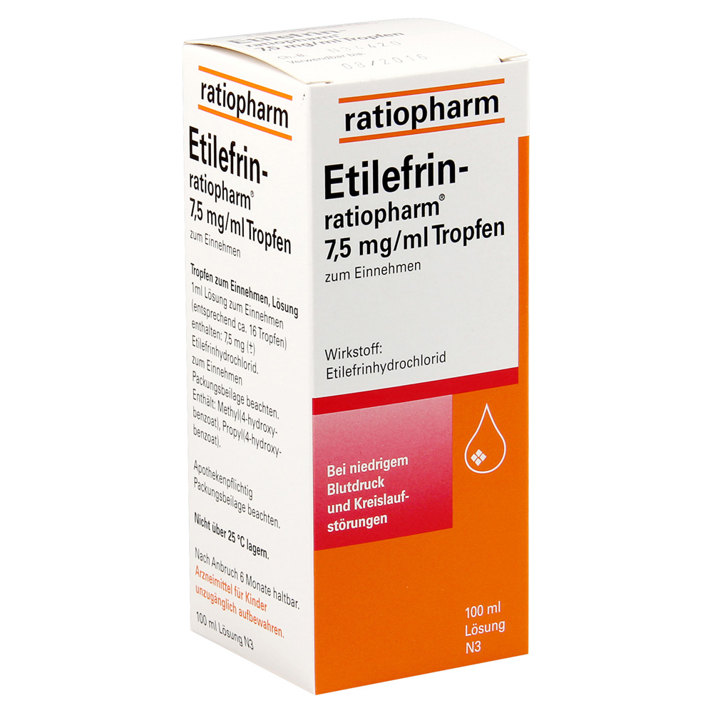 Erfahrungen zu ETILEFRIN ratiopharm 7,5 mg/ml Tropfen 100 ...