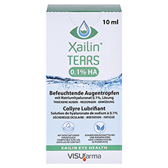 XAILIN Tears 0,1% HA Augentropfen 10 Milliliter - Vorderseite