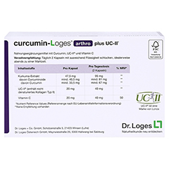 CURCUMIN-LOGES arthro plus UC-II Kapseln 120 Stck - Rckseite