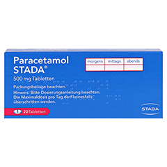 Paracetamol STADA 500mg 20 Stück N2 - Rückseite