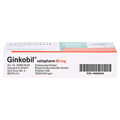GINKOBIL ratiopharm 80mg 60 Stück N2 - Unterseite