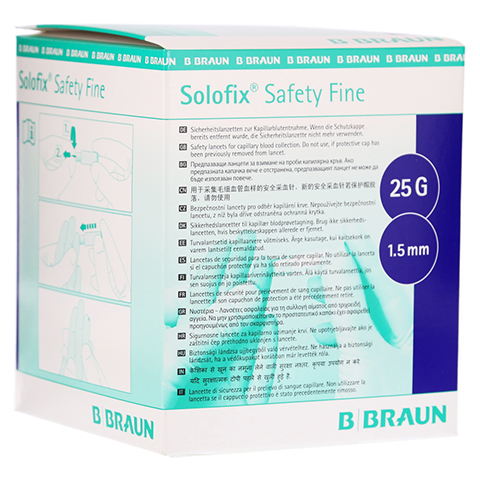 SOLOFIX Safety Fine Lanzetten 25 Gx1,5 mm 200 Stück