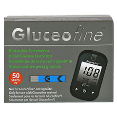 GLUCEOFINE Blutzucker-Teststreifen 50 Stück - Vorderseite