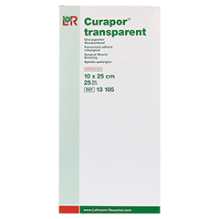 CURAPOR Wundverband steril transparent 10x25 cm 25 Stück - Vorderseite