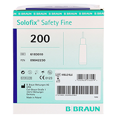 SOLOFIX Safety Fine Lanzetten 25 Gx1,5 mm 200 Stück - Rechte Seite