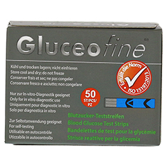 GLUCEOFINE Blutzucker-Teststreifen 50 Stück - Rückseite