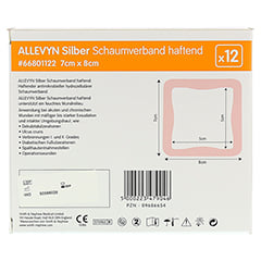 ALLEVYN Silber Schaumverb.7x8 cm haftend 12 Stück - Rückseite
