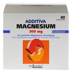 ADDITIVA Magnesium 300 mg Pulver 40 Stck - Rckseite