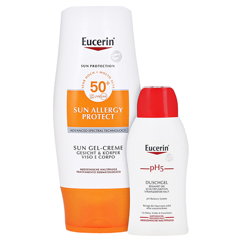 Eucerin Sun Allergy Protect Creme-Gel LSF 50+ + gratis Eucerin pH5 Duschgel 50 ml 150 Milliliter