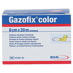 GAZOFIX color Fixierbinde kohsiv 6 cmx20 m gelb 1 Stck - Vorderseite