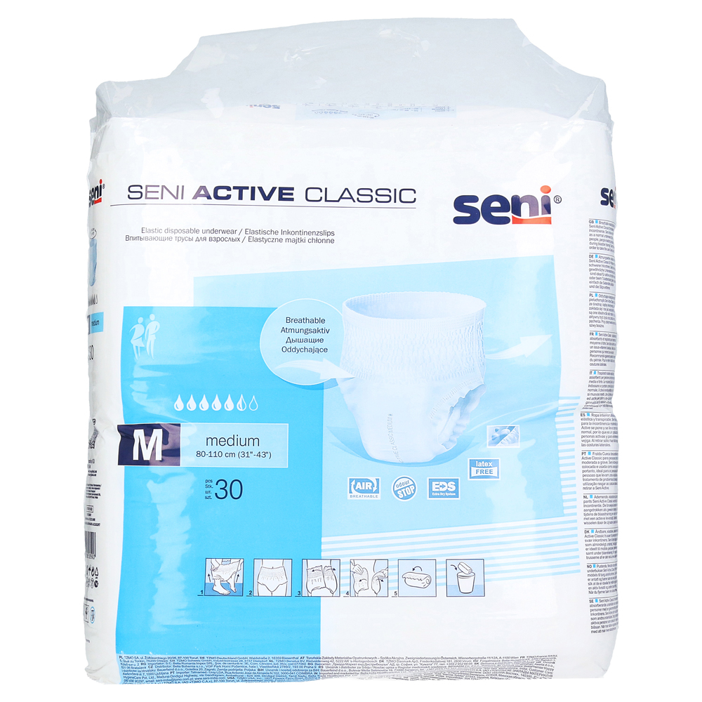 SENI Active Classic Inkontinenzslip Einmal M 30 Stück online bestellen