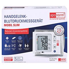 APONORM Blutdruckmessgerät Mobil Slim Handgelenk 1 Stück - Vorderseite