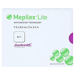 MEPILEX Lite Schaumverband 7,5x8,5 cm steril 5 Stck - Vorderseite