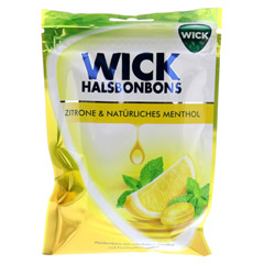 WICK Zitrone & natrliches Menthol Bonb.m.Zucker 72 Gramm
