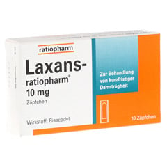 Laxans-ratiopharm 10mg Zäpfchen 10 Stück