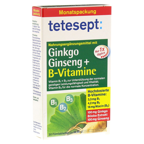 TETESEPT Ginkgo Ginseng+B-Vitamine Tabletten 30 Stck