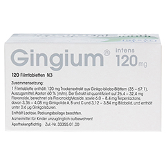 GINGIUM intens 120 mg Filmtabletten 120 Stück N3 - Unterseite