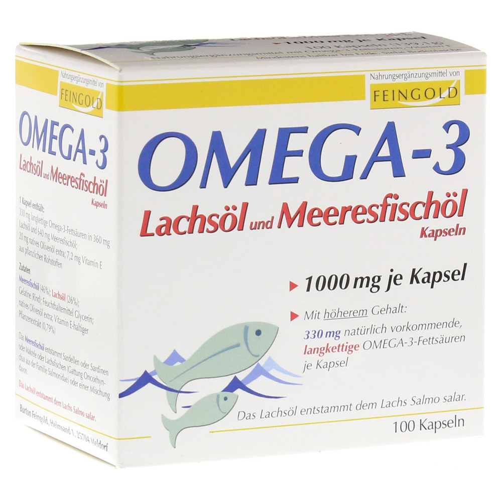OMEGA-3 LACHSÖL und Meeresfischöl Kapseln 100 Stück
