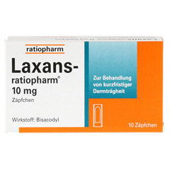 Laxans-ratiopharm 10mg Zäpfchen 10 Stück - Vorderseite