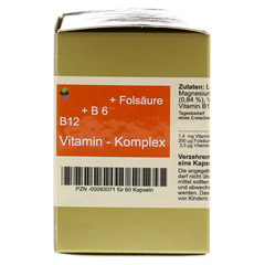 Vitamin B12 + B6 + Folsäure Komplex N Kapseln 60 Stück - Rechte Seite