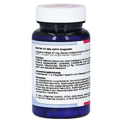 BIOTIN 10 mg GPH Kapseln 30 Stück - Linke Seite