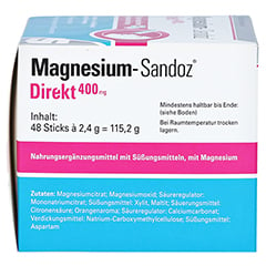 MAGNESIUM SANDOZ Direkt 400 mg Sticks 48 Stück - Rechte Seite