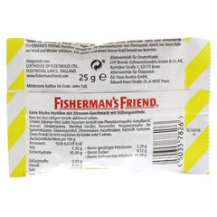 FISHERMANS FRIEND Lemon ohne Zucker Pastillen 25 Gramm - Rückseite