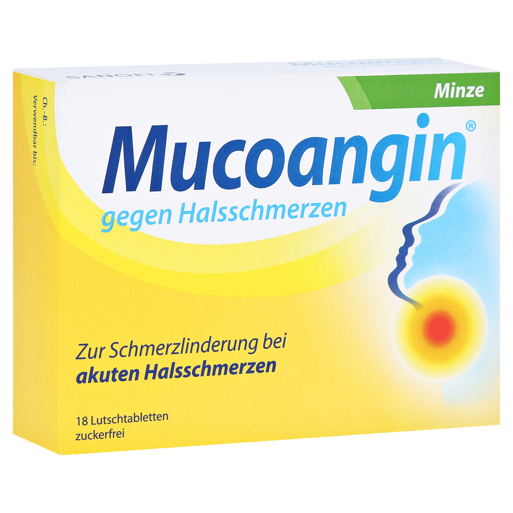 Mucoangin gegen Halsschmerzen Minze Lutschtabletten 18 Stück