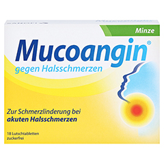 Mucoangin gegen Halsschmerzen Minze 18 Stck - Vorderseite