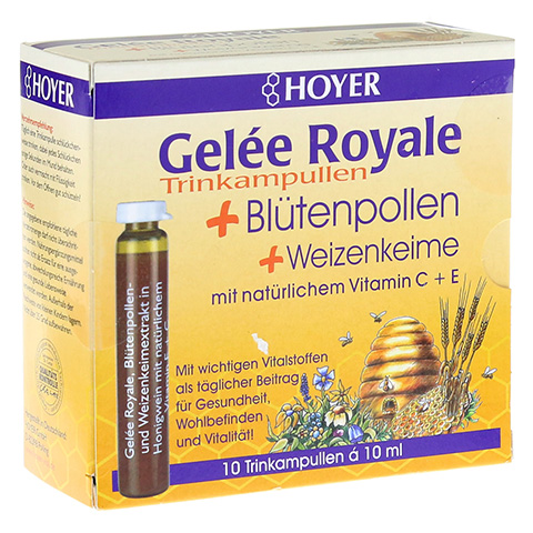 HOYER Gelee Royale+Bltenpollen+Weizenk.Trinkamp. 10x10 Milliliter