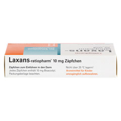 Laxans-ratiopharm 10mg Zäpfchen 10 Stück - Oberseite