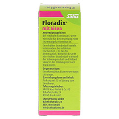 Floradix mit Eisen 15 Milliliter - Rückseite