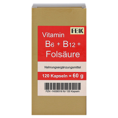 VITAMIN B6+B12+Folsure Kapseln 120 Stck - Vorderseite