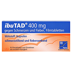 IbuTAD 400mg gegen Schmerzen und Fieber 10 Stck N1 - Vorderseite