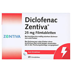 Diclofenac Zentiva 25mg 20 Stück N1 - Vorderseite
