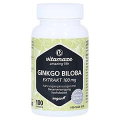 GINKGO BILOBA 100 mg hochdosiert vegan Kapseln 100 Stück