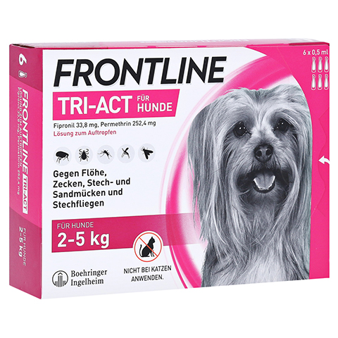 FRONTLINE Tri-Act Lsg.z.Auftropfen f.Hunde 2-5 kg 6 Stck