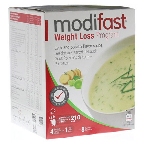 MODIFAST Programm Suppe Kartoffel-Lauch Pulver 8x55 Gramm