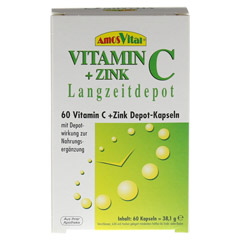 Vitamin C+zink Depot Kapseln 60 Stück - Vorderseite